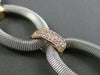 ESTATE WIDE .95CT DIAMOND 14KT WHITE & ROSE GOLD 3D MESH OVAL LINK BRACELET