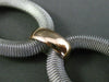ESTATE WIDE .95CT DIAMOND 14KT WHITE & ROSE GOLD 3D MESH OVAL LINK BRACELET