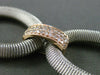 ESTATE WIDE .95CT DIAMOND 14KT WHITE & ROSE GOLD 3D MESH OVAL LINK BRACELET