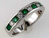 .79CT DIAMOND & AAA EMERALD 14KT WHITE GOLD 3D ROUND CHANNEL ANNIVERSARY RING