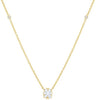 ESTATE .26CT DIAMOND 14KT YELLOW GOLD 3D ROUND FLOWER BY THE YARD LOVE NECKLACE