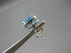 ESTATE 4.02CT DIAMOND & AAA BLUE TOPAZ 14KT WHITE GOLD SQUARE HALO STUD EARRINGS