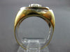 WIDE .85CT DIAMOND 14K 2 TONE GOLD LUCKY SIDEWAYS HORSESHOE SOLITAIRE MENS RING
