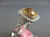 LARGE GIA 4.12CT WHITE PINK & MOCHA DIAMOND 18KT 2 TONE GOLD 3D ENGAGEMENT RING