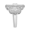 ESTATE EXTRA LARGE 3.47CT DIAMOND 18K WHITE GOLD ROUND & BAGUETTE BALLERINA RING