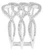 ESTATE .54CT DIAMOND 14KT WHTE GOLD 3D MULTI ROW INFINITY ANNIVERSARY RING