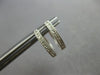 ESTATE .15CT DIAMOND 14K WHITE GOLD FILIGREE OVAL HOOP HUGGIE HANGING EARRINGS