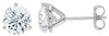 ESTATE 3.11CT DIAMOND 18K WHITE GOLD ROUND CLASSIC 3 PRONG MARTINI STUD EARRINGS