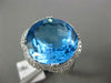 ESTATE 17.24CT DIAMOND & AAA BLUE TOPAZ 14KT WHITE GOLD FLOWER FILIGREE FUN RING