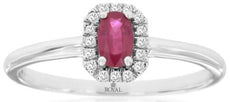 .31CT DIAMOND & AAA RUBY 14K WHITE GOLD 3D OVAL & ROUND SQUARE HALO OCTAGON RING