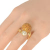 ESTTAE 5.02CT AAA CITRINE & SOUTH SEA PEARL 18KT YELLOW GOLD 3D DOME SHAPE RING