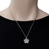 ESTATE .69CT DIAMOND 18KT WHITE GOLD CLASSIC FLOWER MULTI LAYER FLOATING PENDANT
