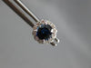 1.24CT DIAMOND & AAA SAPPHIRE 18KT WHITE GOLD 3D ROUND HALO FLOWER STUD EARRINGS