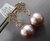 .77CT DIAMOND & AAA PINK SOUTH SEA PEARL 18KT ROSE GOLD FLOWER HANGING EARRINGS