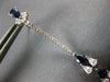 LONG .50CT DIAMOND & AAA SAPPHIRE 14KT WHITE GOLD 3D PEAR SHAPE HANGING EARRINGS