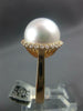 ESTATE .32CT DIAMOND & AAA SOUTH SEA PEARL 18KT ROSE GOLD CLASSIC HALO LOVE RING