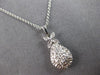 .29CT DIAMOND 14KT WHITE GOLD CLASSIC CLUSTER TEAR DROP FLOWER FLOATING PENDANT