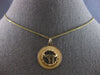 ANTIQUE 14KT YELLOW GOLD 3D HANDCRAFTED CIRCULAR CHAI FLOATING PENDANT #28081