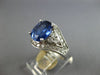 LARGE 4.26CT DIAMOND & AAA TANZANITE 14K WHITE GOLD OVAL & ROUND ENGAGEMENT RING