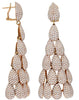 EXTRA LARGE 16.01CT DIAMOND 18KT ROSE GOLD MULTI TEAR DROP TRIANGULAR EARRINGS