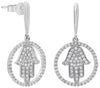 .36CT DIAMOND 14KT WHITE GOLD CHAMSA CHAMSA LUCKY CIRCULAR FUN HANGING EARRINGS
