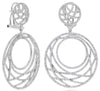 EXTRA LARGE 3.65CT DIAMOND 18KT WHITE GOLD DOUBLE CIRCULAR CRISS CROSS EARRINGS