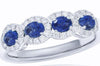 1.16CT DIAMOND & AAA SAPPHIRE 18KT WHITE GOLD 3D OVAL & ROUND ANNIVERSARY RING