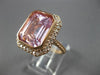LARGE 9.62CT DIAMOND & AAA KUNZITE 14KT ROSE GOLD 3D HALO SQUARE ENGAGEMENT RING