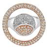 ESTATE LARGE 1.85CT DIAMOND 18KT WHITE & ROSE GOLD 3D ROUND PAVE FUN GLOBE RING