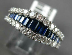 1.88CT DIAMOND & AAA SAPPHIRE 18KT WHITE GOLD ROUND & BAGUETTE ANNIVERSARY RING