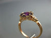 ESTATE 1.85CT DIAMOND & AAA AMETHYST 14K ROSE GOLD CUSHION DOUBLE HEART FUN RING