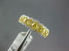 ESTATE 2.18CT WHITE & FANCY YELLOW DIAMOND 18K 2 TONE GOLD OVAL ANNIVERSARY RING