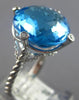 EXTRA LARGE 13.32CT DIAMOND & AAA BLUE TOPAZ 14K WHITE GOLD 3D ROUND ETOILE RING