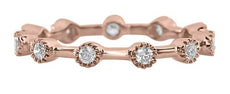 .29CT DIAMOND 18KT ROSE GOLD FILIGREE ETERNITY BAMBOO WEDDING ANNIVERSARY RING