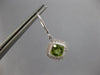 1.92CT DIAMOND & AAA PERIDOT 14KT WHITE GOLD SQUARE LEVERBACK HANGING EARRINGS