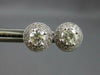 ESTATE 1.06CT DIAMOND 14KT WHITE GOLD 3D CLASSIC SOLITAIRE HALO STUD EARRINGS