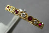 .40CT DIAMOND & AAA RUBY 18KT YELLOW GOLD FILIGREE MILGRAIN SEMI ETERNITY RING