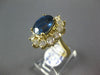 ESTATE LARGE 6.45CT DIAMOND & AAA SAPPHIRE 18KT YELLOW GOLD OVAL ENGAGEMENT RING