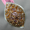 MASSIVE 3.70CT WHITE & FANCY COLOR DIAMOND 18KT WHITE & ROSE GOLD MARQUISE RING
