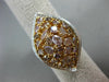 MASSIVE 3.70CT WHITE & FANCY COLOR DIAMOND 18KT WHITE & ROSE GOLD MARQUISE RING