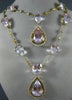 ESTATE EXTRA LARGE 20.30CT DIAMOND AAA KUNZITE & TOPAZ 18K ROSE GOLD 3D NECKLACE