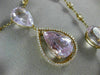 ESTATE EXTRA LARGE 20.30CT DIAMOND AAA KUNZITE & TOPAZ 18K ROSE GOLD 3D NECKLACE