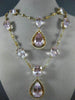 ESTATE EXTRA LARGE 20.30CT DIAMOND AAA KUNZITE & TOPAZ 18K ROSE GOLD 3D NECKLACE
