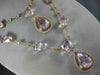 ESTATE EXTRA LARGE 20.30CT DIAMOND AAA KUNZITE & TOPAZ 18K ROSE GOLD 3D NECKLACE