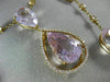 ESTATE EXTRA LARGE 20.30CT DIAMOND AAA KUNZITE & TOPAZ 18K ROSE GOLD 3D NECKLACE