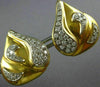 ESTATE LARGE 2.0CT DIAMOND 14K 2 TONE GOLD 3D CLASSIC TEAR DROP CLIP ON EARRINGS