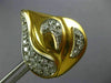 ESTATE LARGE 2.0CT DIAMOND 14K 2 TONE GOLD 3D CLASSIC TEAR DROP CLIP ON EARRINGS