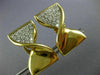 ESTATE EXTRA LARGE 2.2CT DIAMOND 18K 2 TONE GOLD 3D CLASSIC BOW CLIP ON EARRINGS