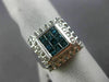 ESTATE LARGE .78CT WHITE & BLUE DIAMOND 14KT WHITE GOLD SQUARE ANNIVERSARY RING