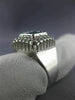 ESTATE LARGE .78CT WHITE & BLUE DIAMOND 14KT WHITE GOLD SQUARE ANNIVERSARY RING